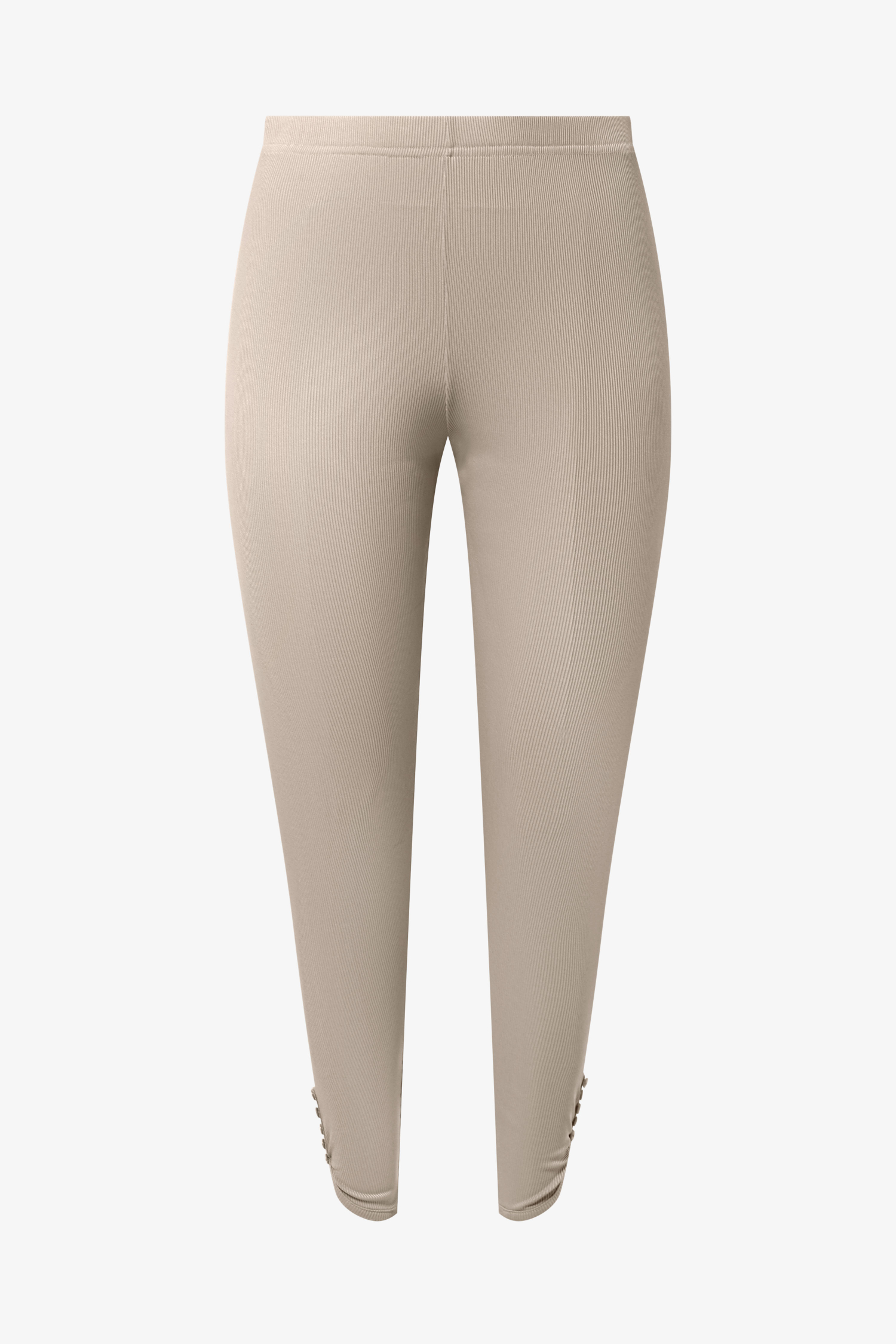 Plain knit leggings with row of buttons