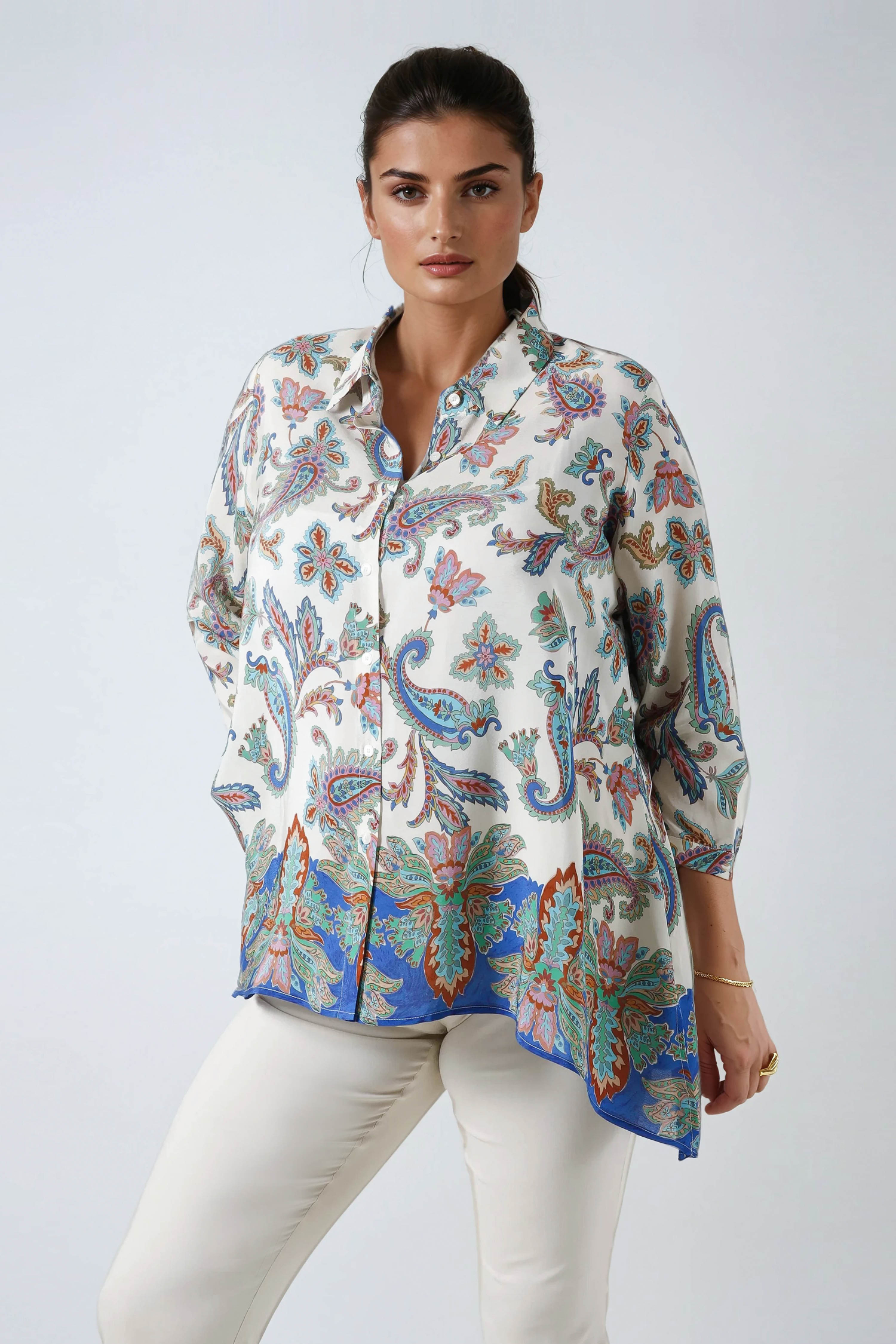 Ultra-fluid eco vero viscose crepe shirt