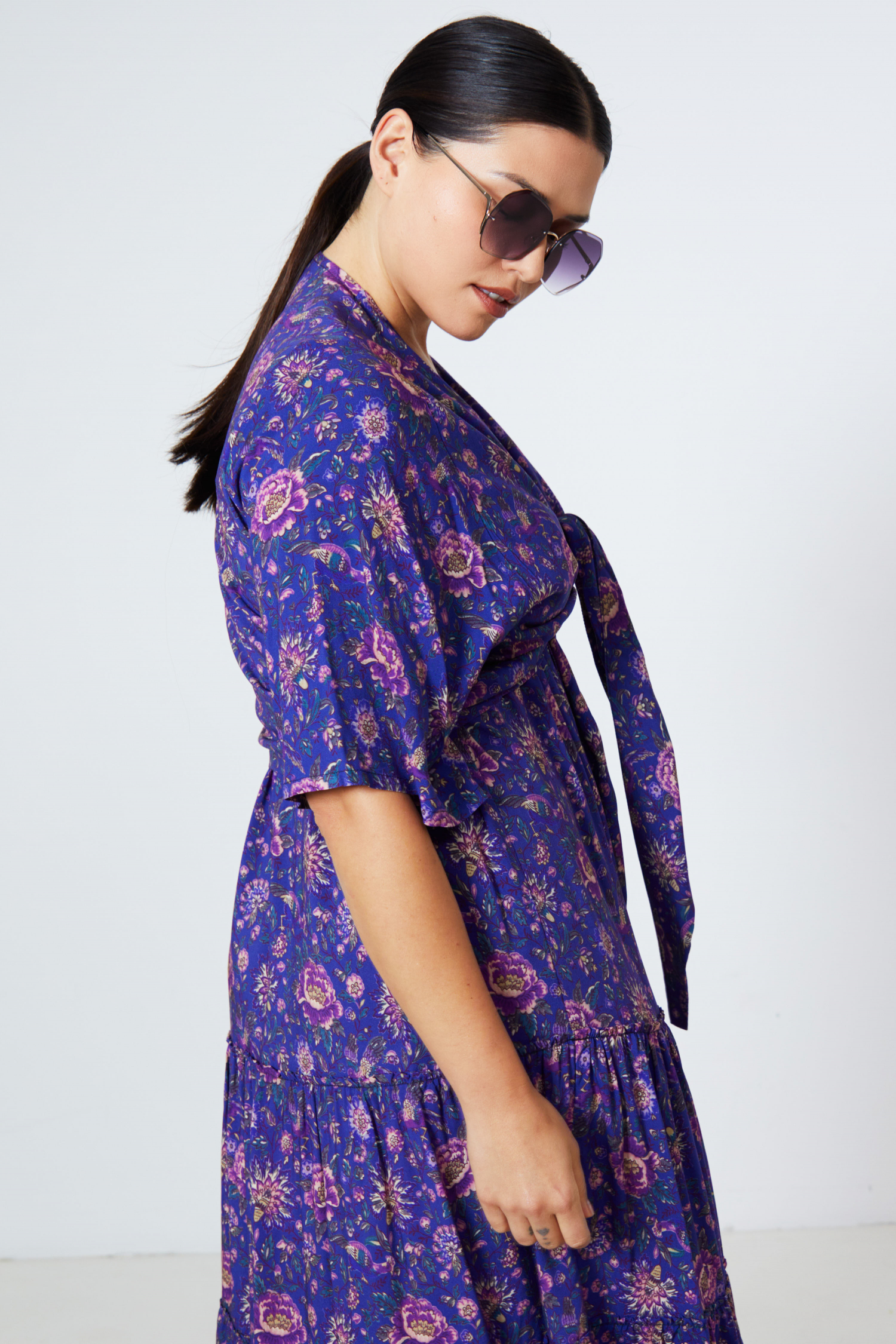 printed dress and bolero set