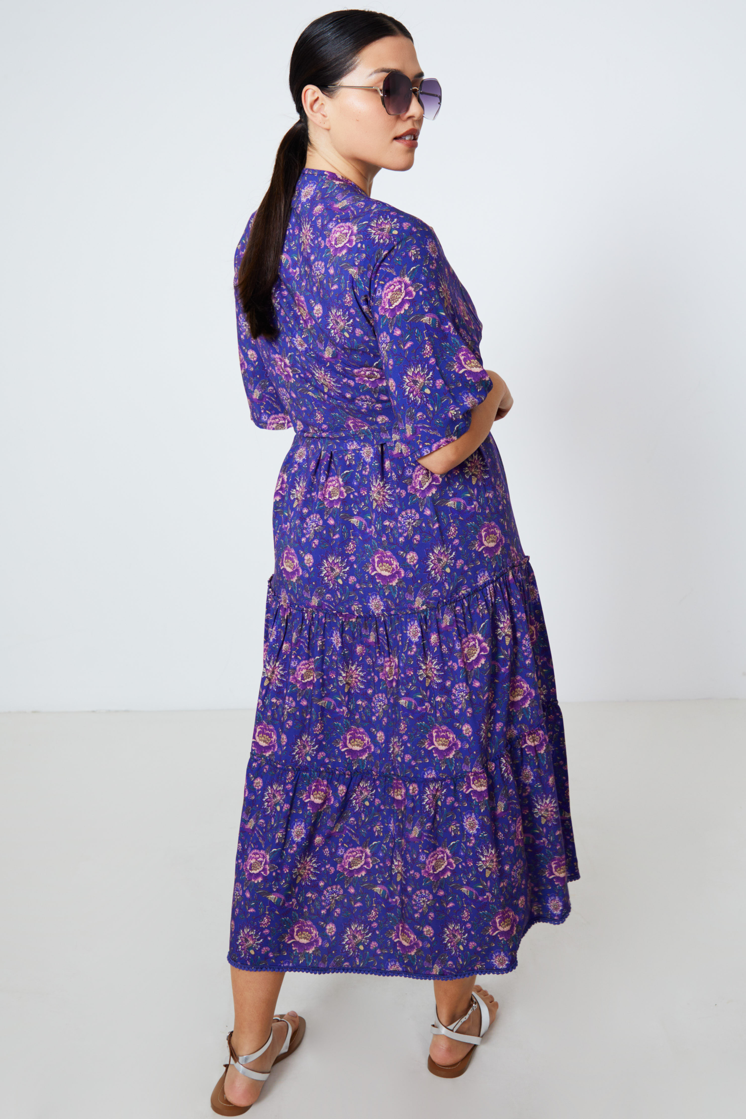 printed dress and bolero set