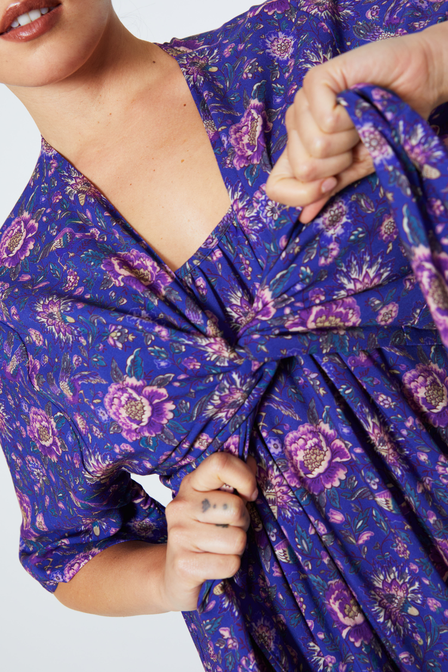printed dress and bolero set