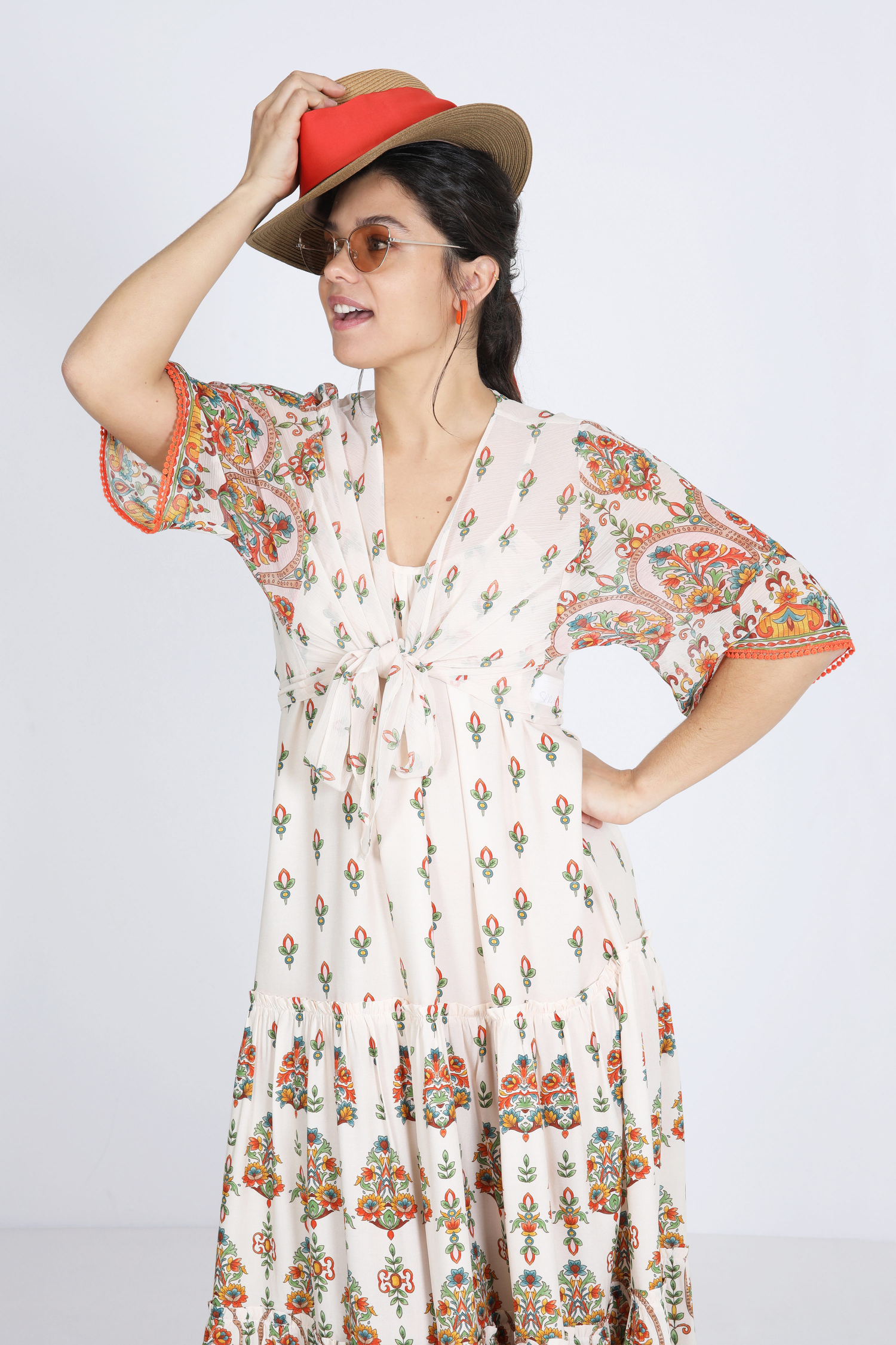Veil bolero printed design based on