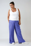 Plain crepe flowing pants