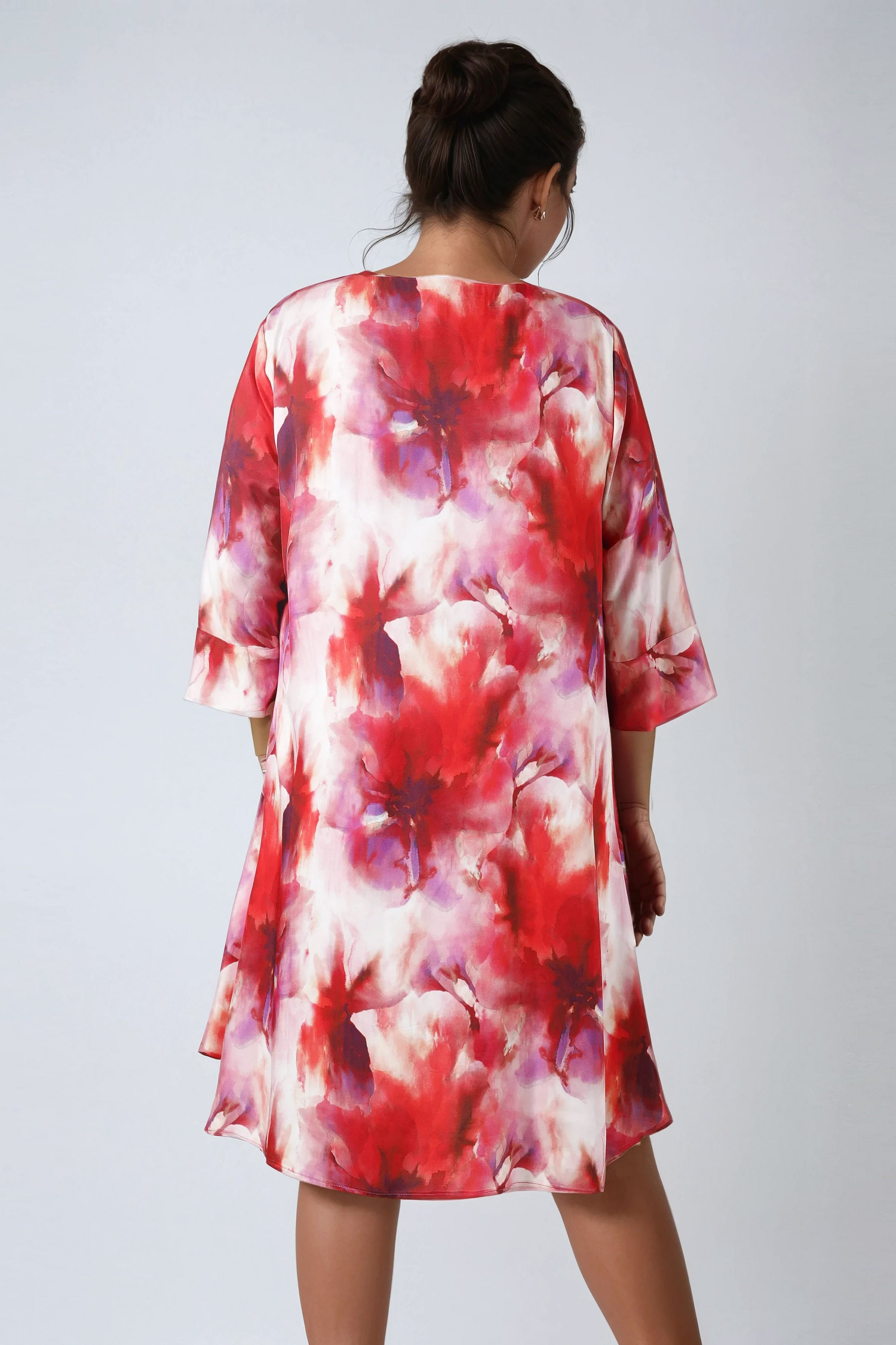 Tunic in fluid viscose twill print upper 
