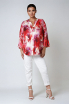 Blouse in fluid viscose twill print 