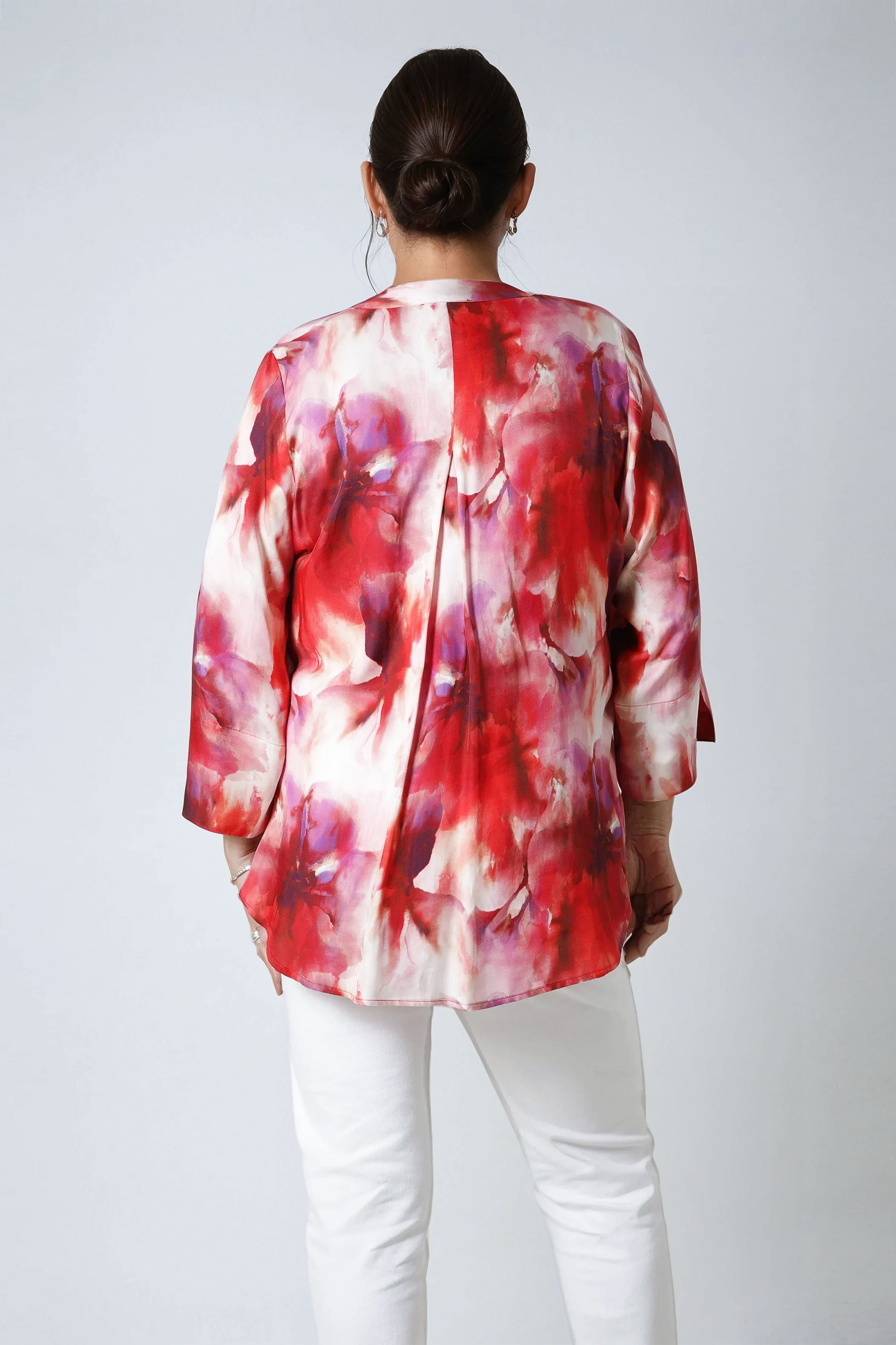 Blouse in fluid viscose twill print 
