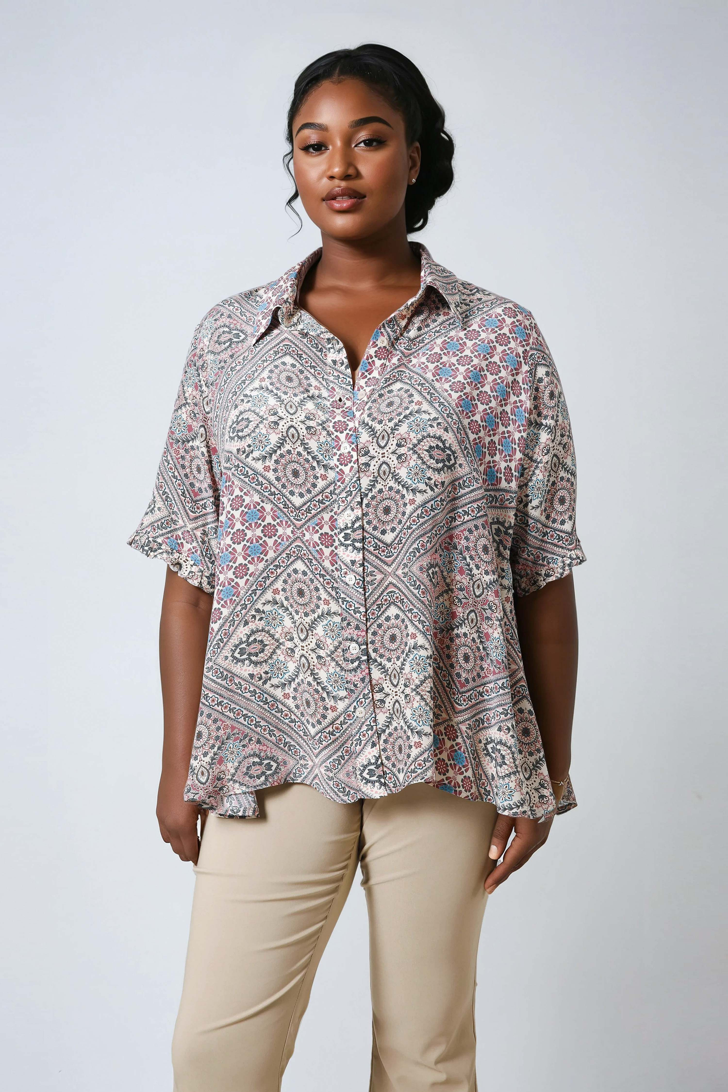 Eco-friendly viscose crepe shirt