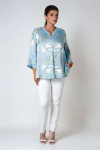Printed blouse with a satin effect base.
