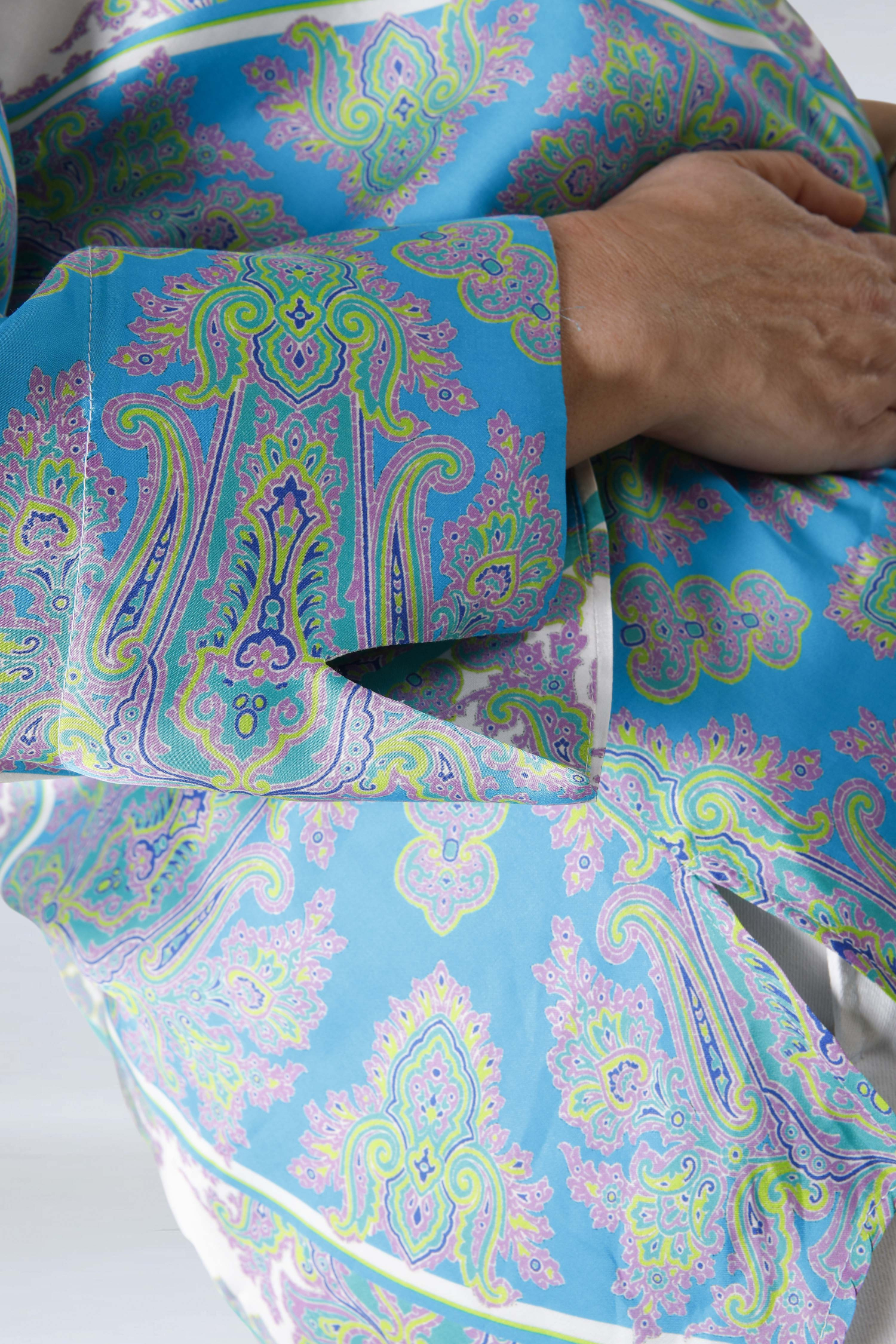 Printed blouse with a satin effect base.