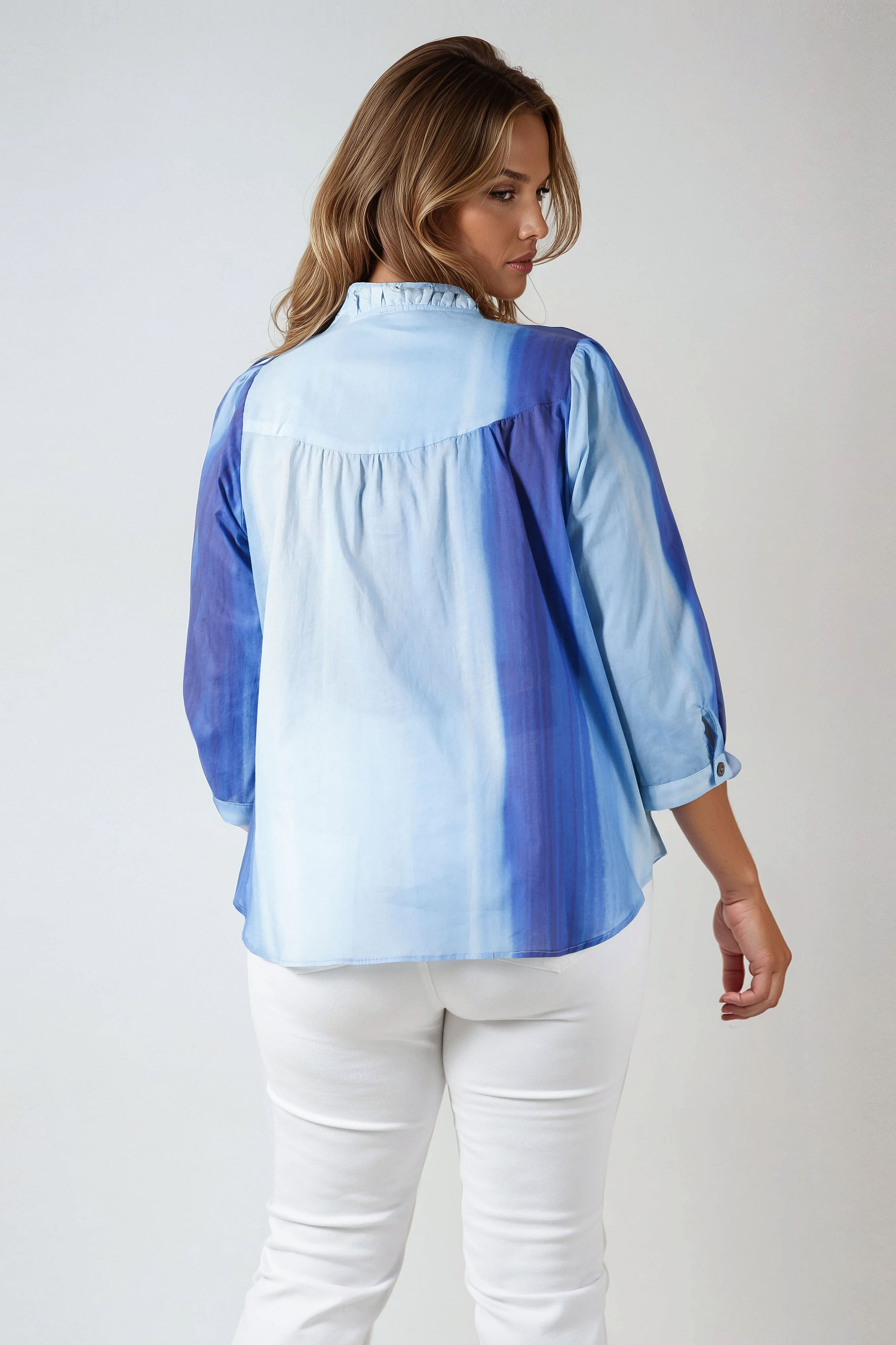 Printed cotton voile blouse