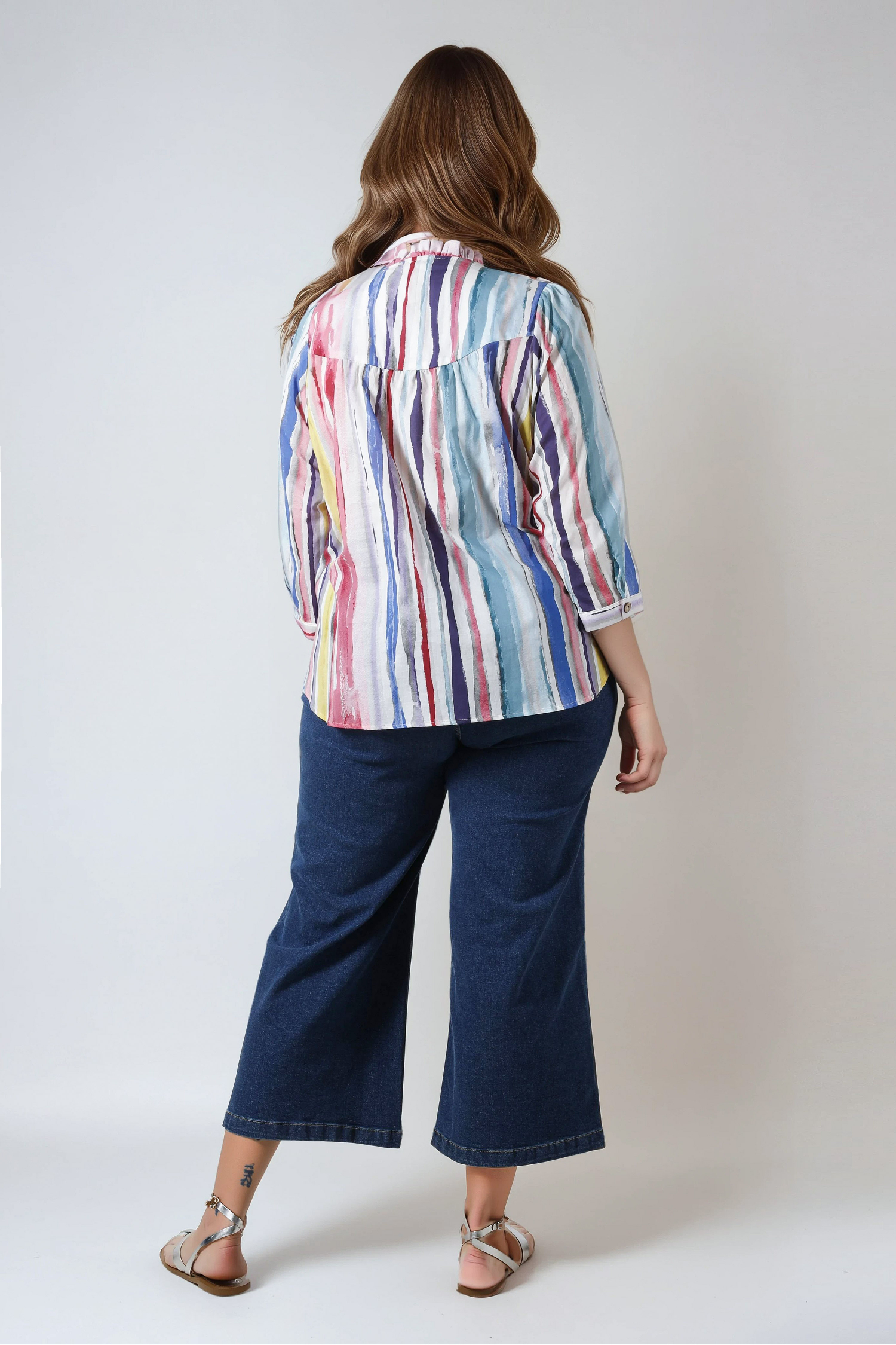 Printed cotton voile blouse