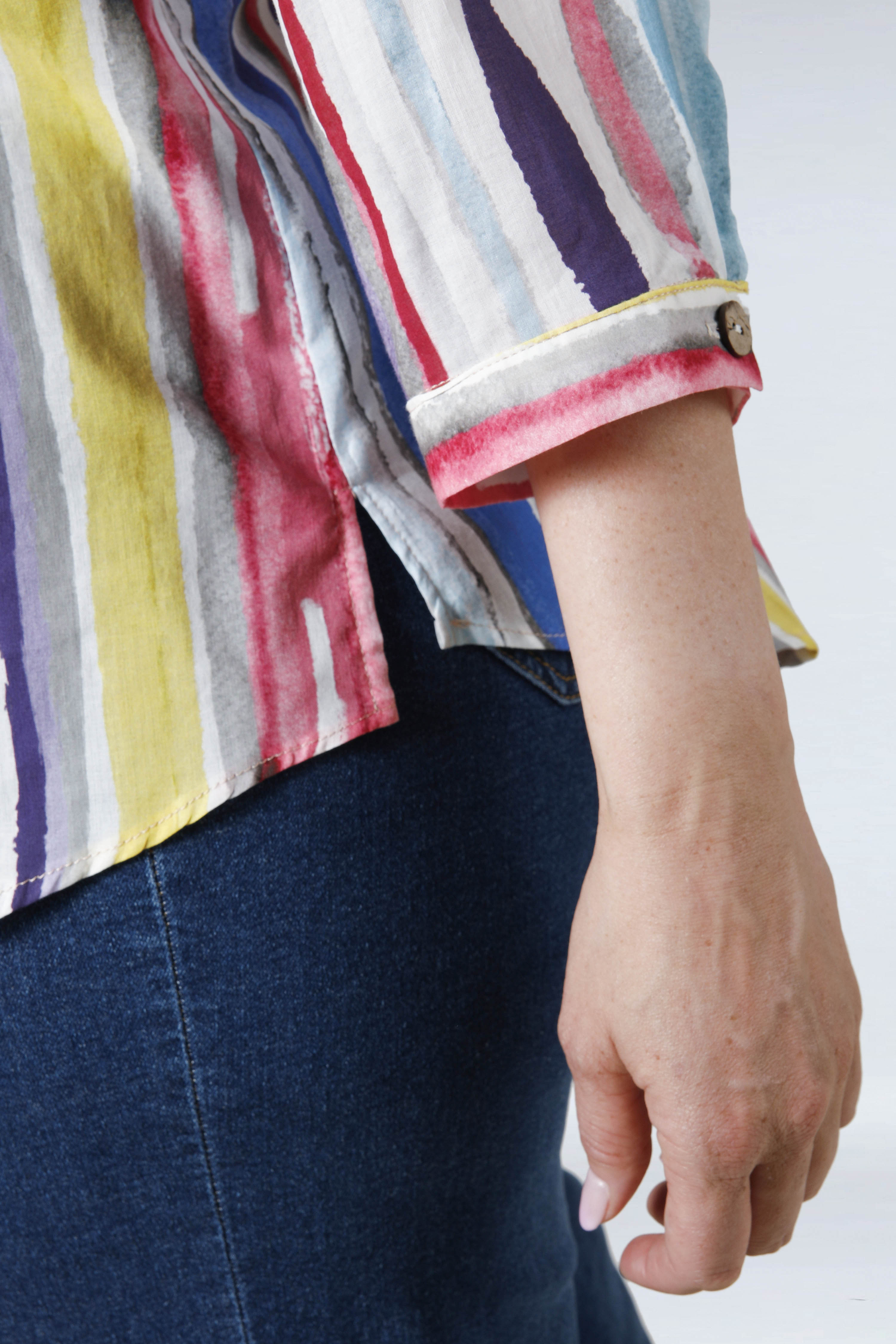 Printed cotton voile blouse