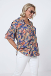 Printed shirt with ruffled sleeves eco-responsible material