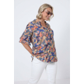 Printed shirt with ruffled sleeves eco-responsible material