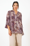 Printed blouse with lurex thread