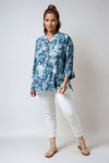 Printed blouse with ultra-fluid viscose crepe base 