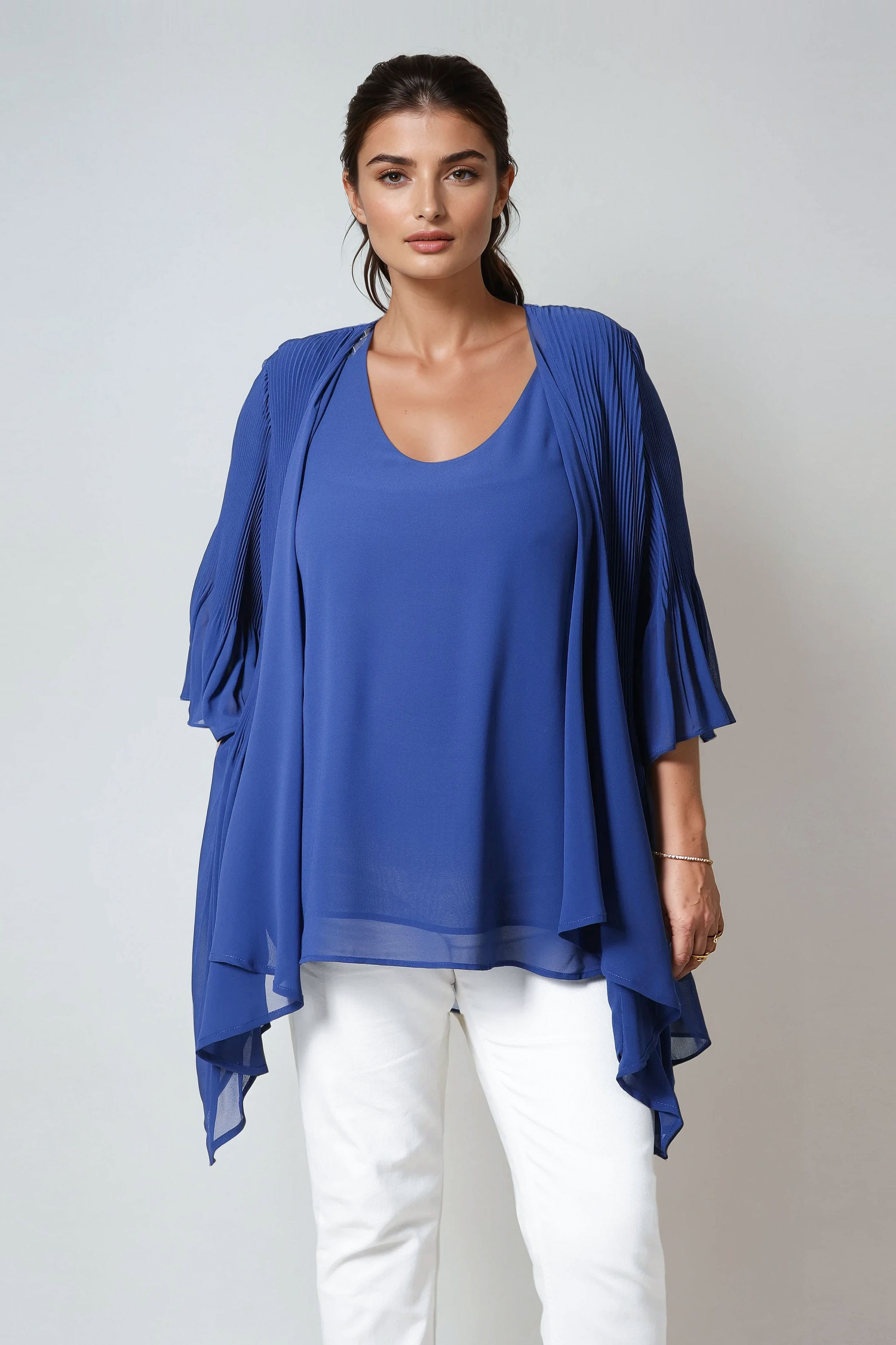 Pleated flowing jacket 