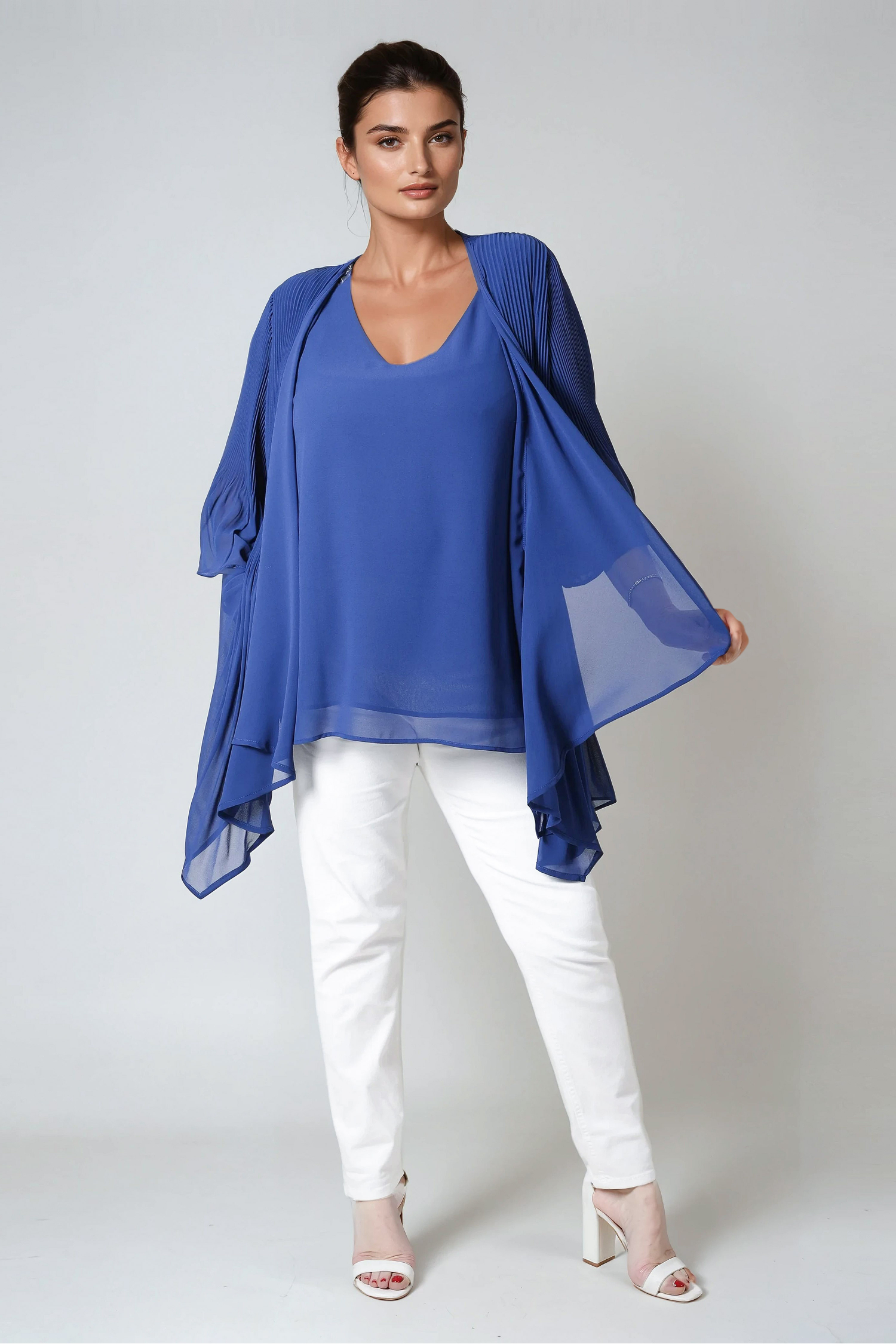 Pleated flowing jacket 