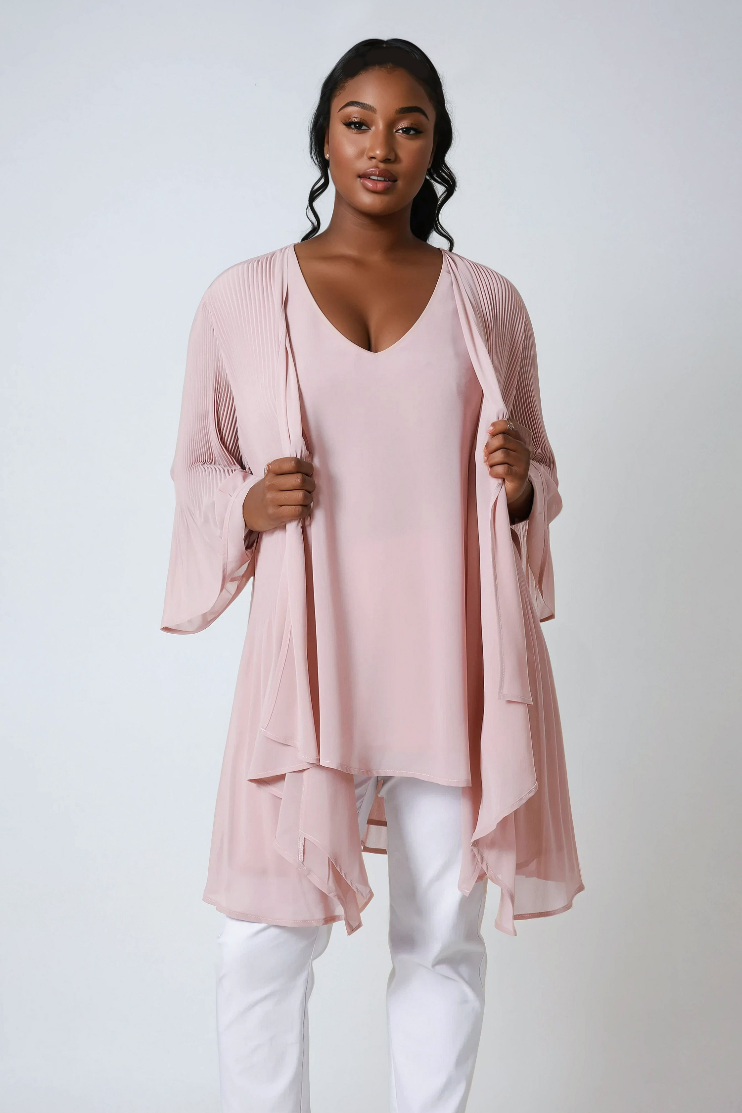 Pleated flowing jacket 