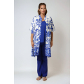 Chemise longue avec imprimé base placée en viscose fluide