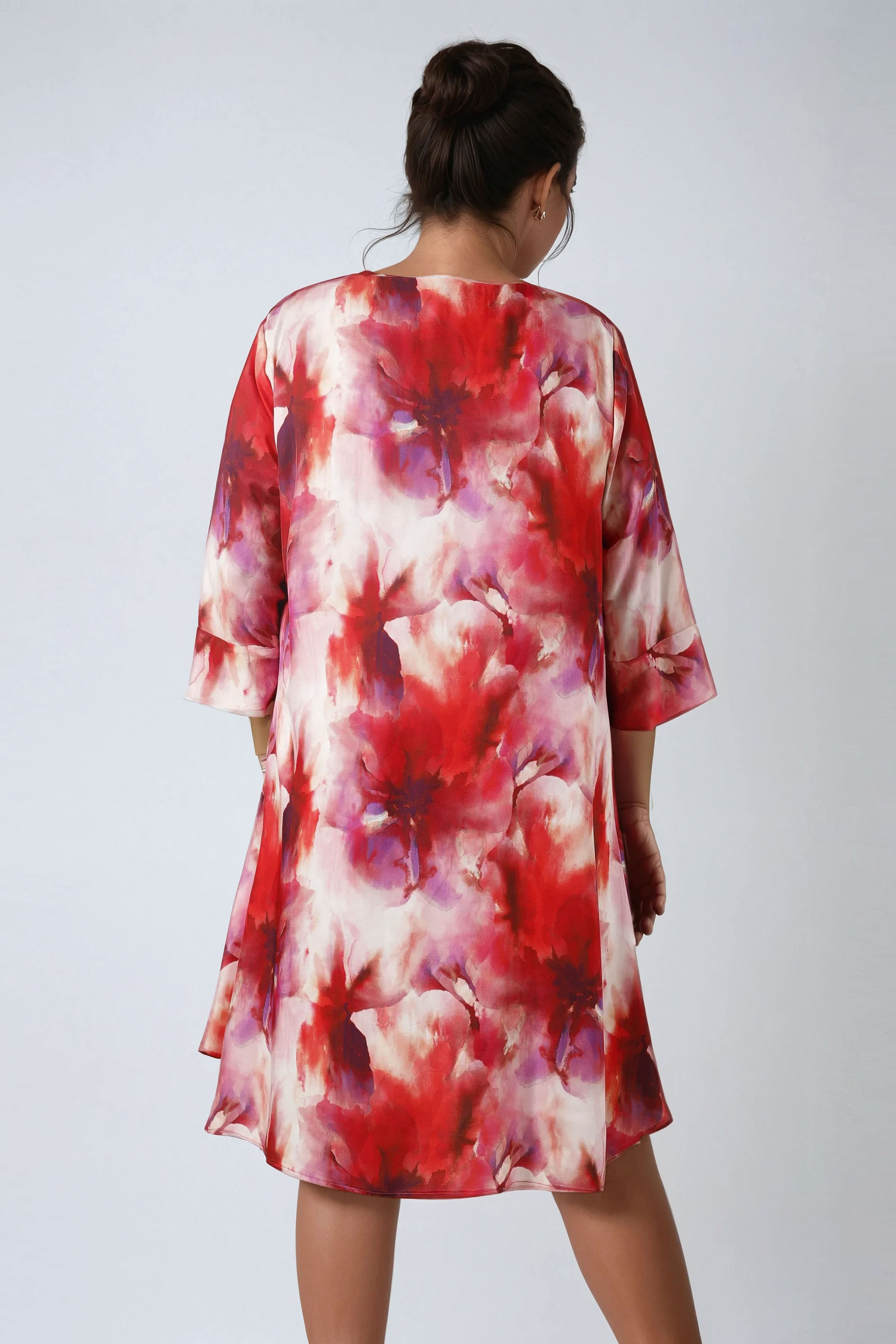 Tunic in fluid viscose twill print upper 