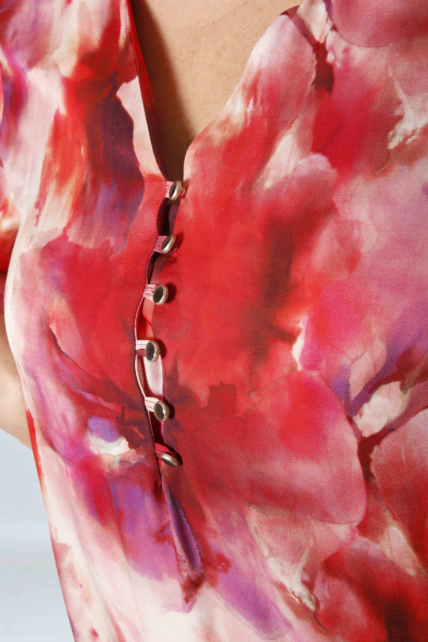 Tunic in fluid viscose twill print upper 