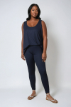 Plain knit leggings with row of buttons