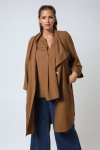 Jacket with waterfall collar in viscose linen