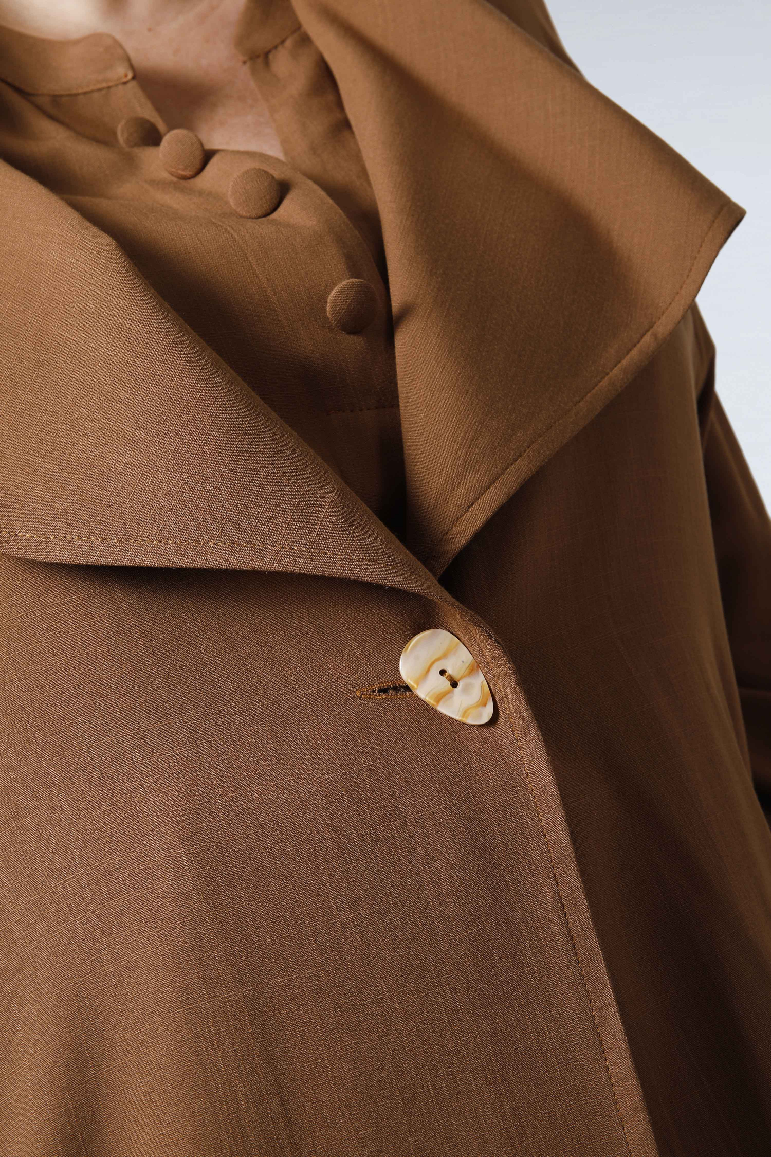 Jacket with waterfall collar in viscose linen