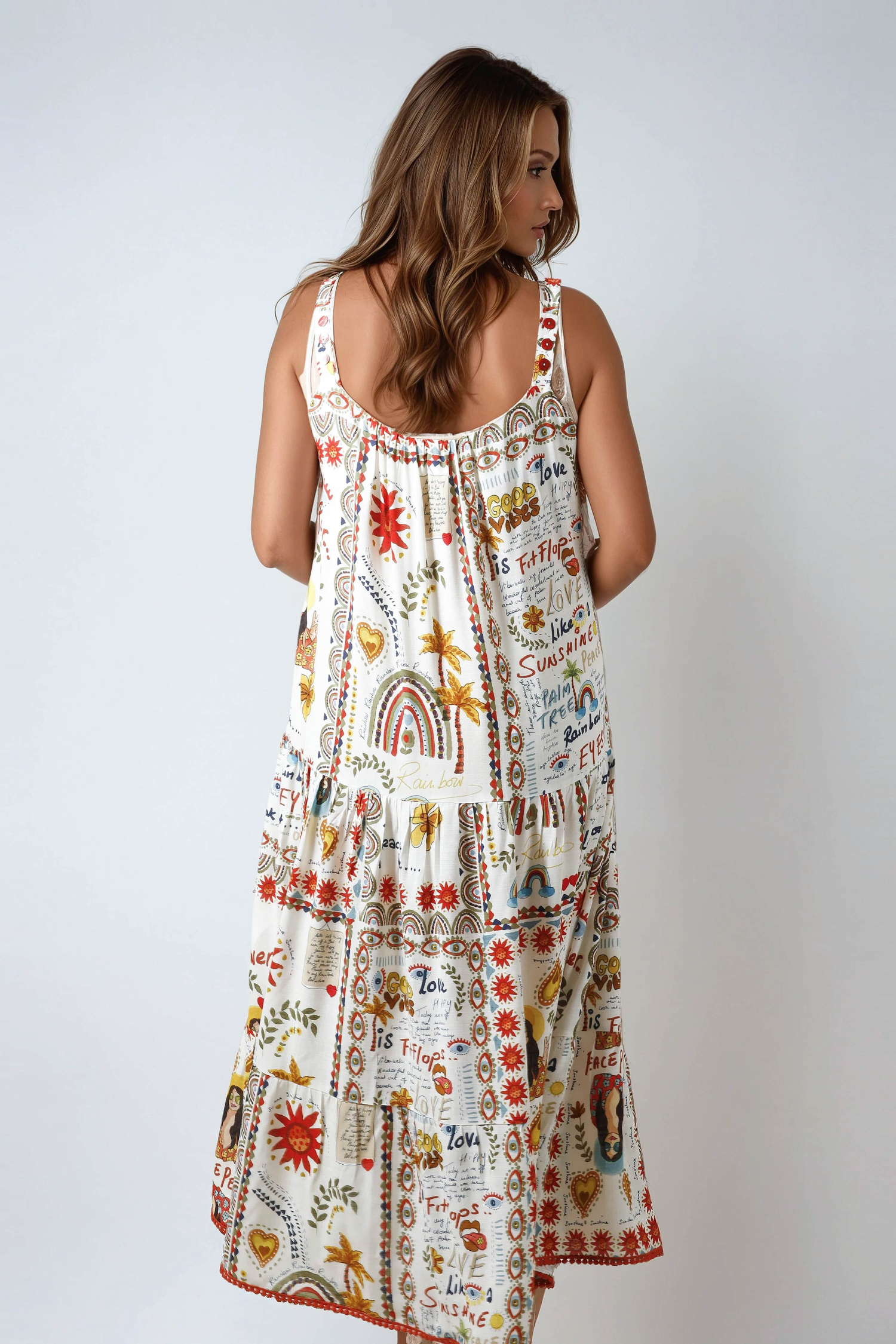 Robe longue à bretelles de style bohême