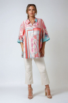 Shirt in very fluid viscose crepe graphic patch 