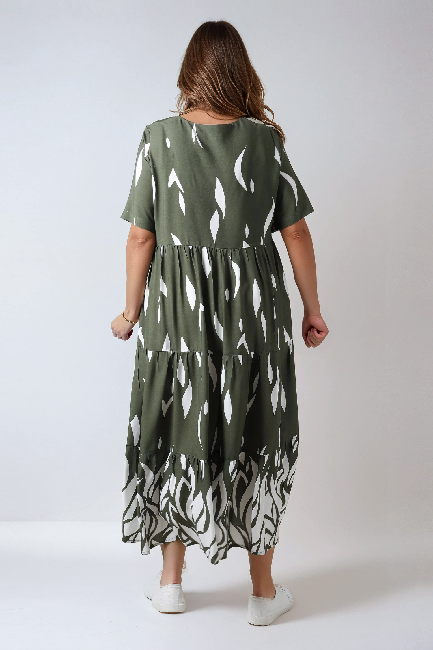 Long dress in printed base