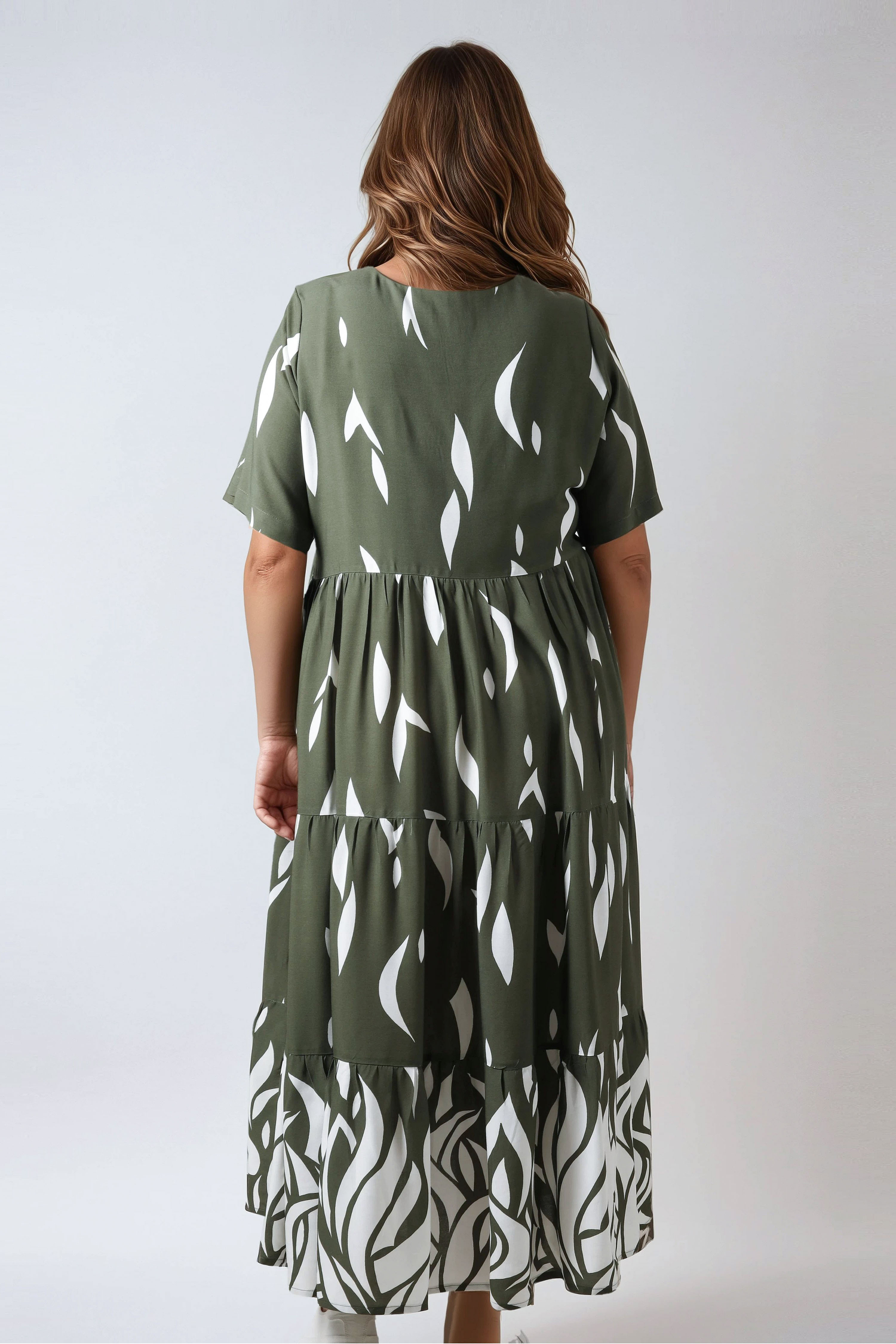 Long dress in printed base