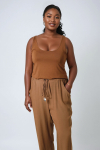 Plain viscose knit tank top