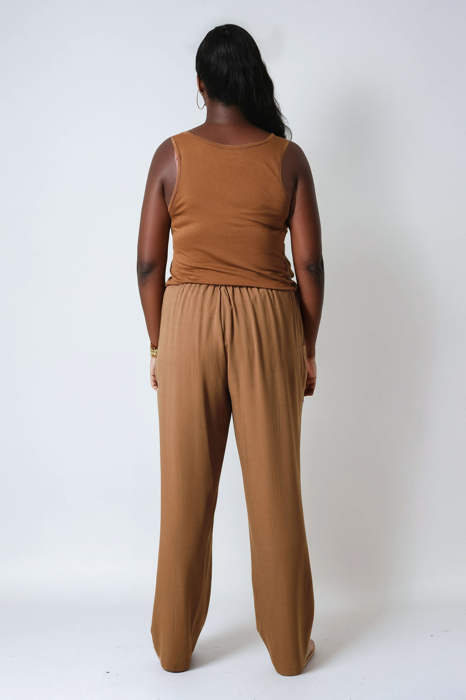 Plain viscose knit tank top