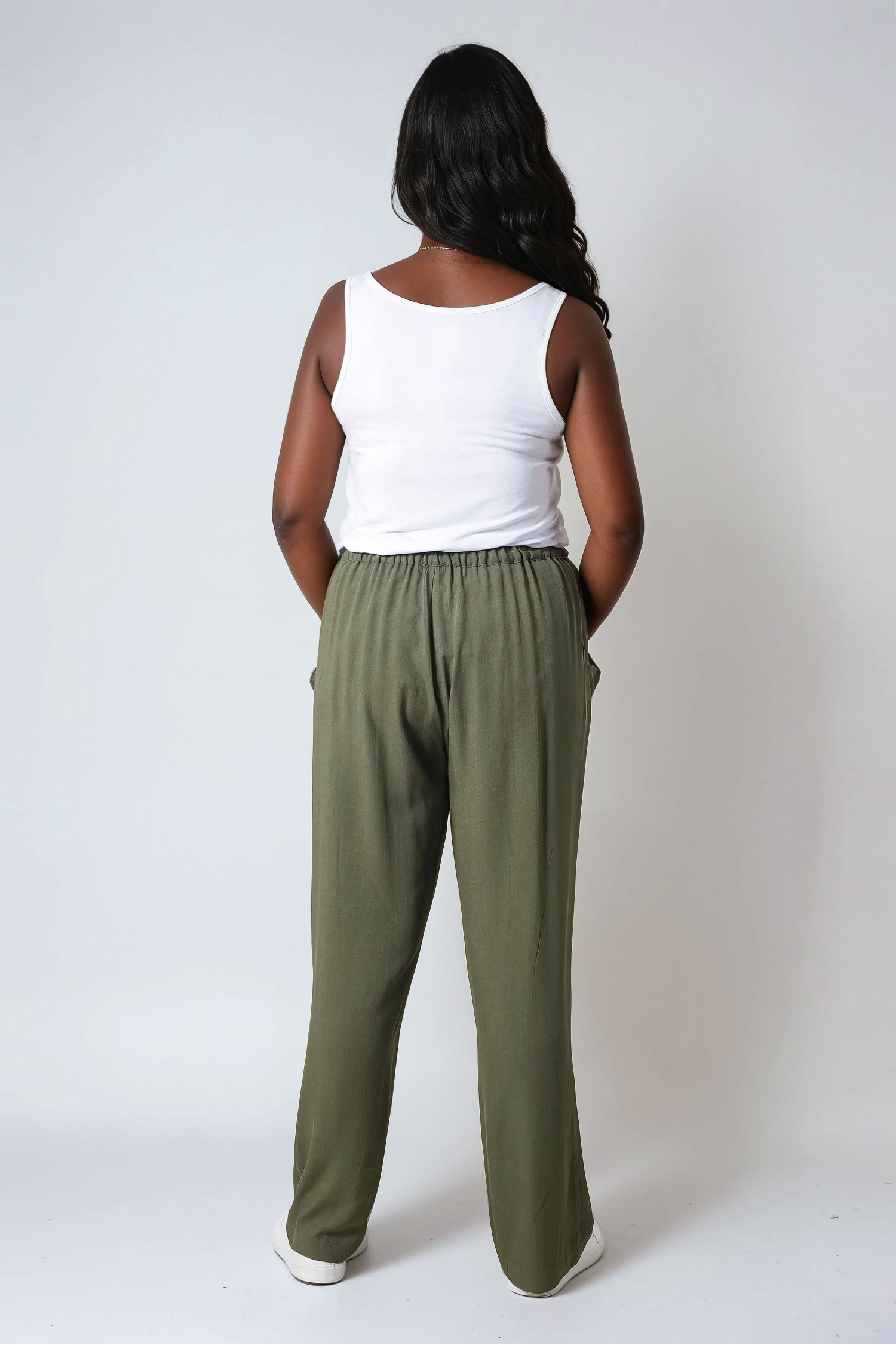 Plain viscose knit tank top