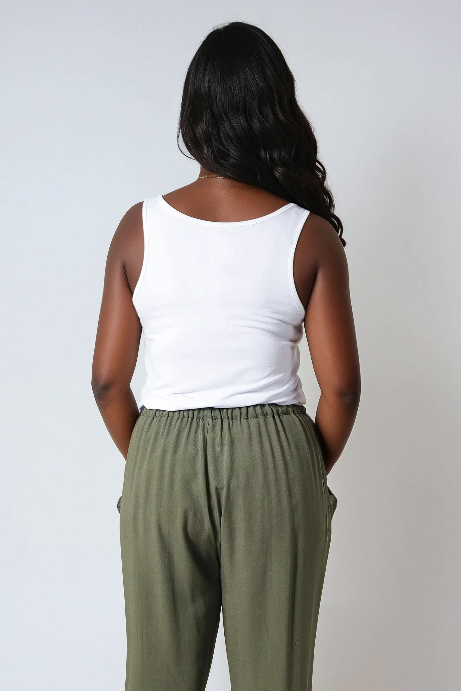 Plain viscose knit tank top