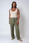Plain viscose knit tank top