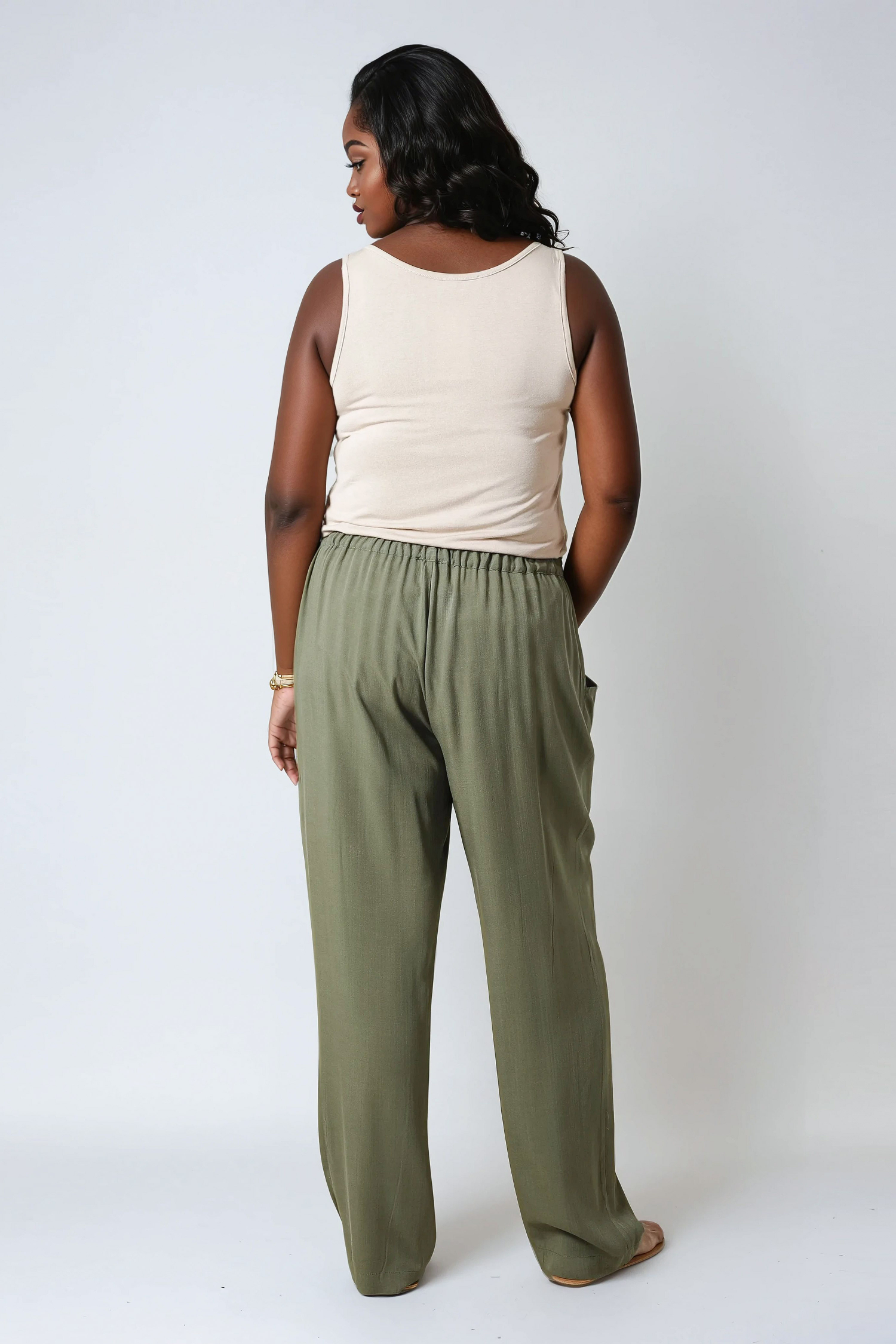 Plain viscose knit tank top
