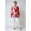 Vaporous arm warmers in printed viscose voile 