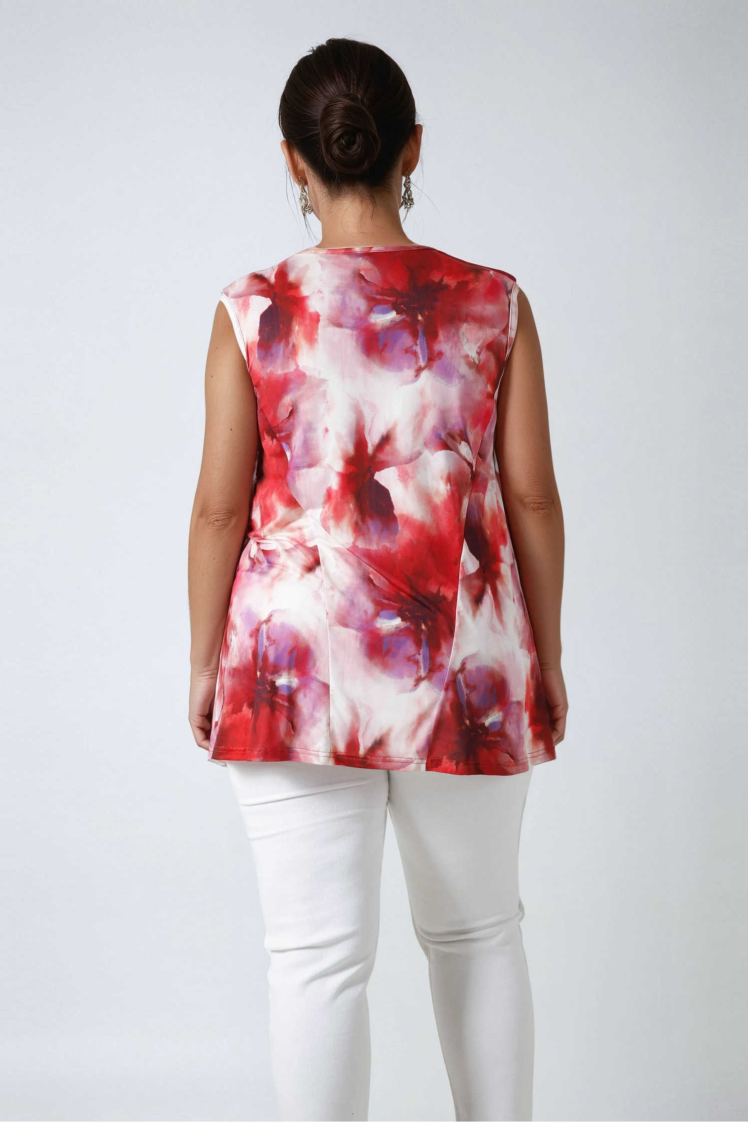 Printed viscose elastane tank top.