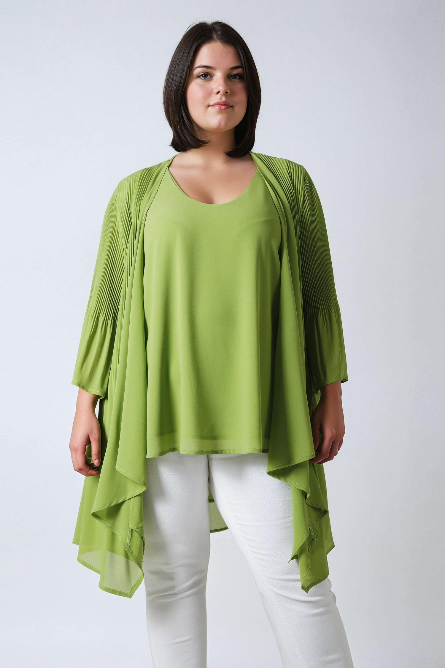 Pleated flowing jacket 