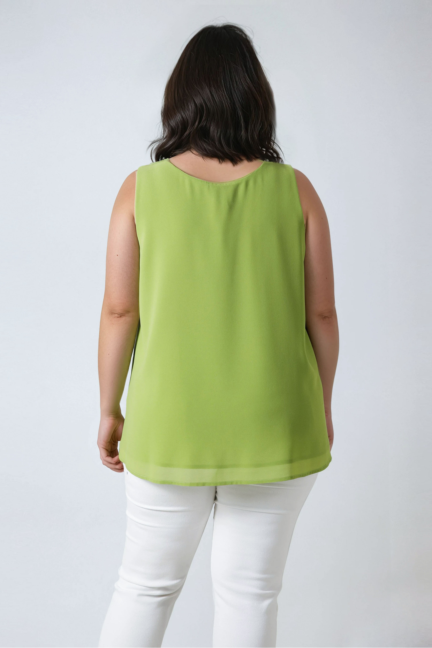 Double tank top in plain voile