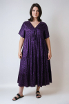 Long dress in printed fibranne