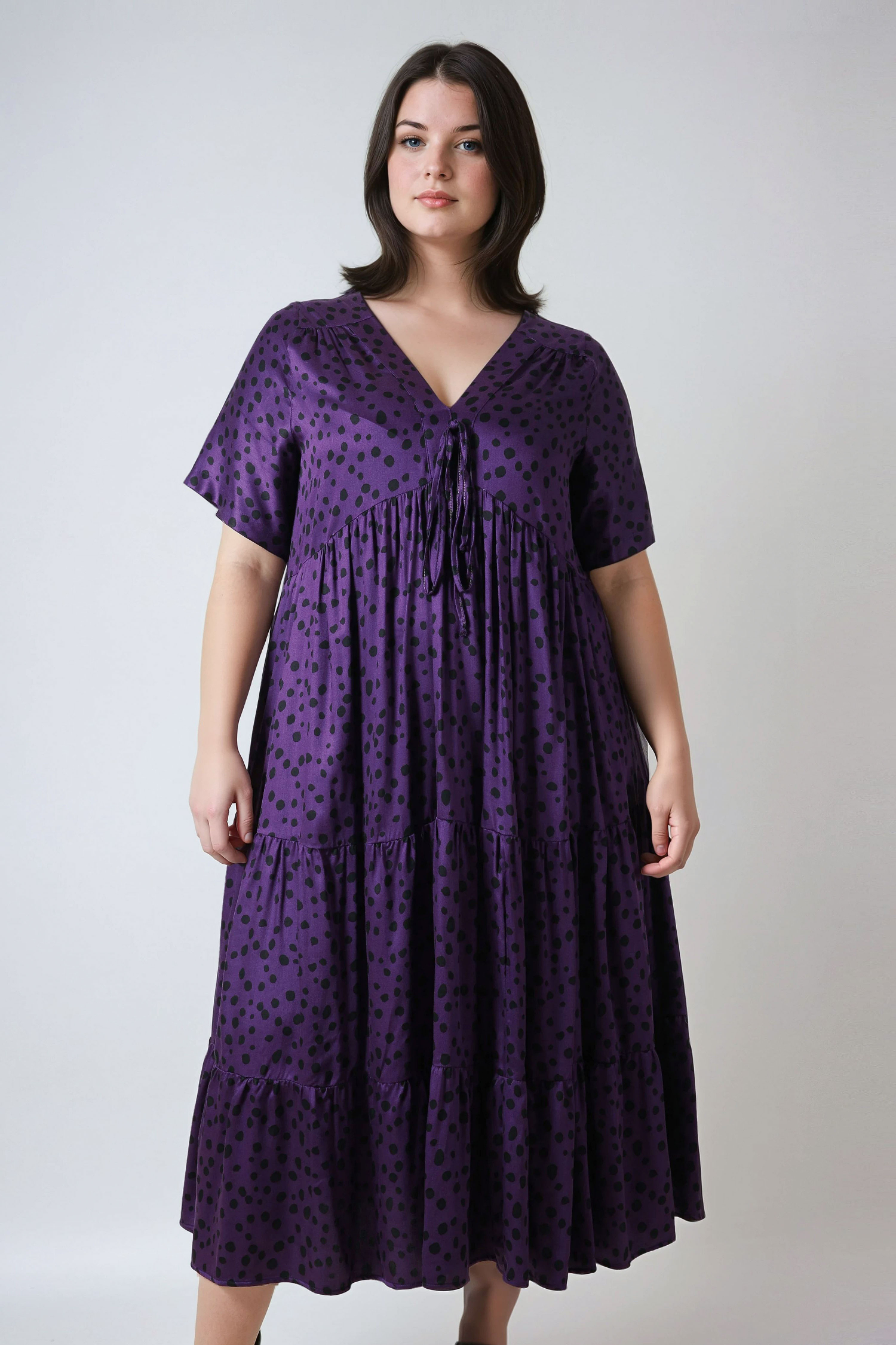 Robe longue en fibranne imprimée
