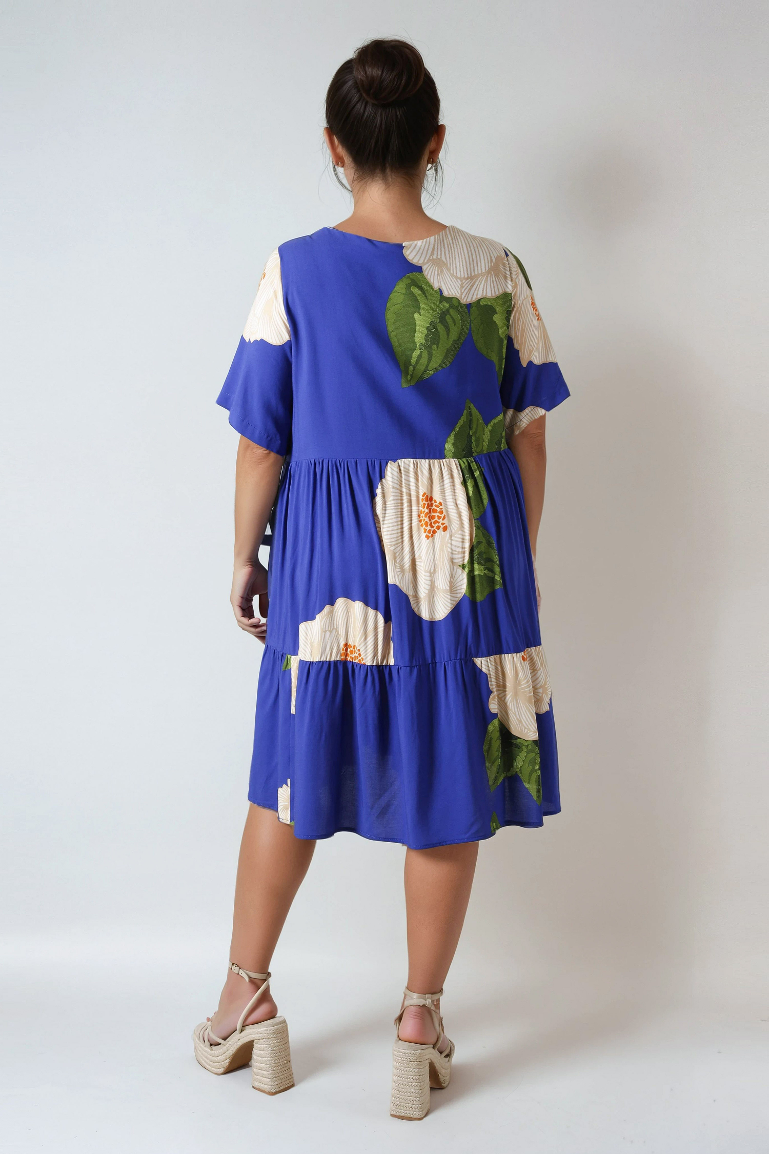Robe mi-longue imprimée de style bohème