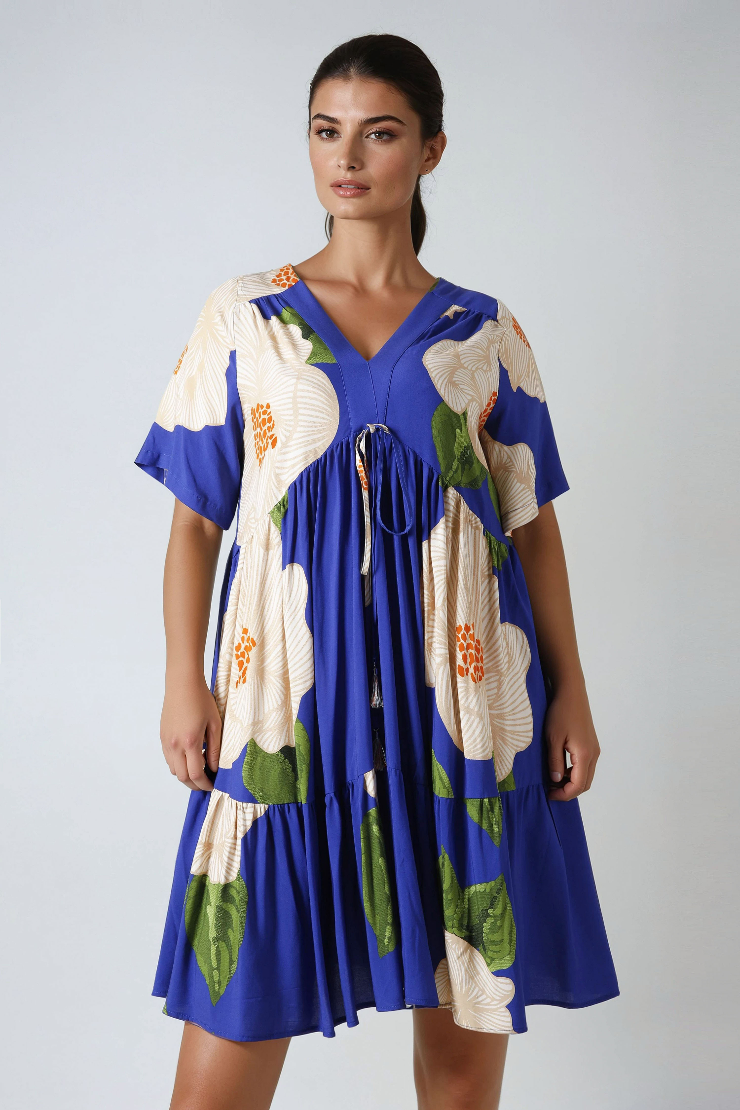 Robe mi-longue imprimée de style bohème