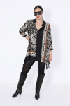Shirt in very fluid viscose crepe graphic patch 