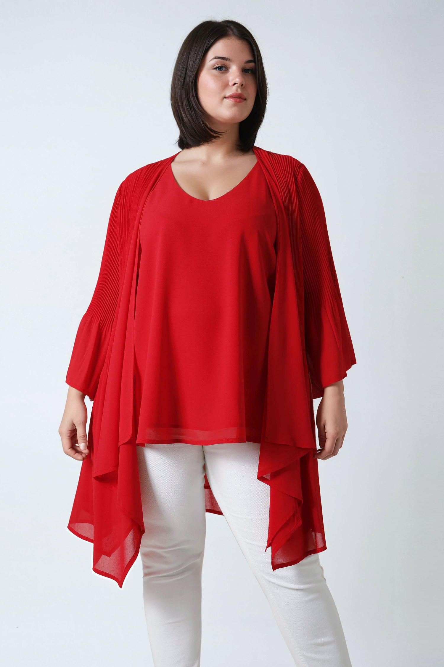 Pleated flowing jacket 