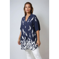 Viscose tunic with flared hem